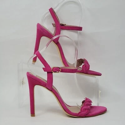 Stuart Weitzman Womens Dancer Twistie 100 Suede Pink Stiletto Heels Size 7.5 New - Image 1 of 4