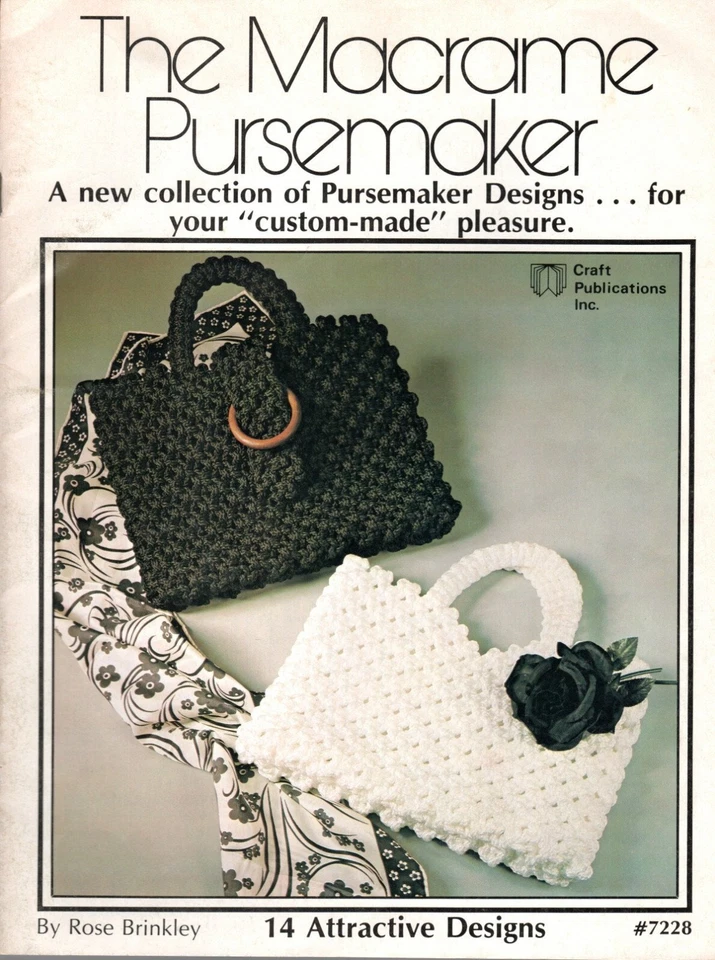 THE MACRAME' PURSEMAKER #7228 14 Designs Macrame' Pattern Booklet - Image 1 of 1