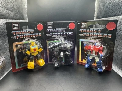 Transformers Figures W/ Holo Cards Hasbro 3 Set Optimus / Megatron / Bumblebeer - Image 1 of 4