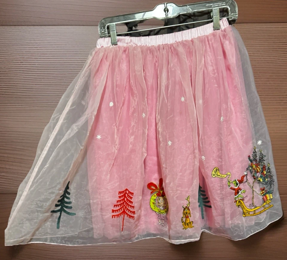 Falda Hanna Andersson Dr. Seuss Grinch Tul Bordada Rosa 120 cm EE. UU. 10 Foto 1 de 4