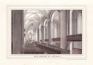 Bützwo Dom LK Rostock Mecklenburg-Vorpommern Litografía Lisch - Imagen 1 de 1