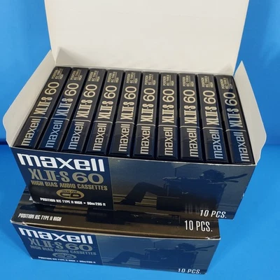 Lote de 20 fitas cassete de áudio MAXELL XLII-S 60 em branco viés alto NOVO PACOTE COM 10 X2 - Imagem 1 de 4