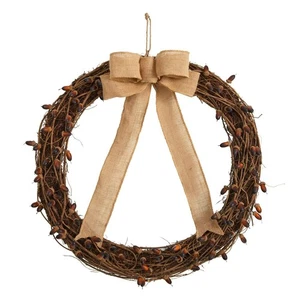 30" Fall Acorn And Decorative Bow Autumn Wreath - Picture 1 of 4