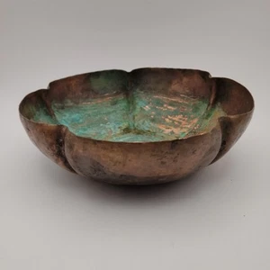 1920s Craftsmen Inc Handmade Copper Bowl 877 Tarnished 8in - Picture 1 of 8