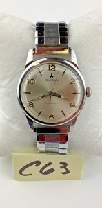 Vintage Buren 17 Jewel Silver 33MM Mechanical Watch DuRoWe INT 451 Running - Picture 1 of 16