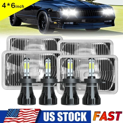 For Chevrolet Monte Carlo 1980-1988 4Pcs 4X6 LED Headlights Hi/Lo Beam H4 Kit - Image 1 of 4