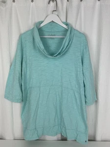 Neon Buddha Womens 2X Top Cowl Neck 3/4 Sleeves Light Blue Plus Size - Picture 1 of 3
