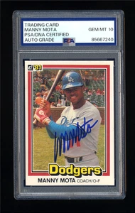 MANNY MOTA SIGNIERT 1981 DONRUSS PSA/DNA AUTO LOS ANGELES DODGERS GEM MINT 10 - Bild 1 von 2