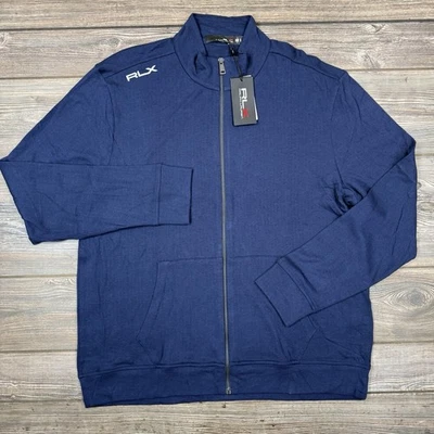 RLX Ralph Lauren Men's Golf Full Zip Jacket Cotton Modal Navy Blue Size XL NWT - Image 1 of 4