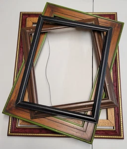 Vintage Wood Picture Frames lot of 5 Gallery Wall Art Decor 20x16 14x11 DIY Mix - Picture 1 of 24
