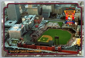 Memphis TN AutoZone Park Baseball Stadium Redbirds Ballpark Aerial Postcard P1 - Picture 1 of 2