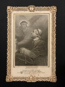 heilige karte santino merlettato canivet LETAILLE PAPA PIO IX - Bild 1 von 2