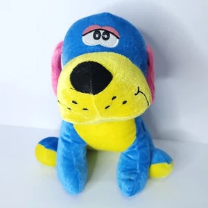 Blau rosa Welpe Hund Plüschtier weiche traurige Augen Stofftier 11 Zoll sitzend  - Bild 1 von 7