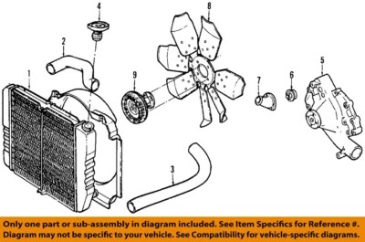 Componentes del radiador de refrigeración Ford OEM 03-11 Crown Victoria - manguera inferior 6W1Z8286B Foto 1 de 2