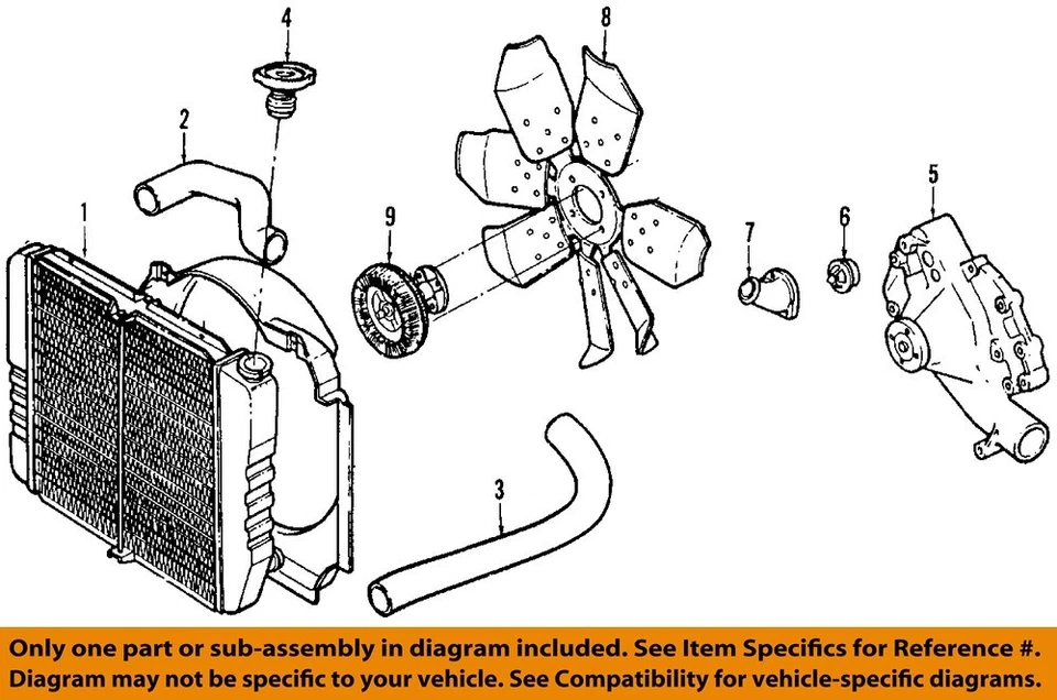 Componentes del radiador de refrigeración Ford OEM 06-11 Crown Victoria - Manguera superior 6W1Z8260AA Foto 1 de 1