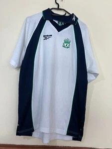 LIVERPOOL REEBOK WHITE FASHION VINTAGE FOOTBALL SHIRT USED SIZE M FITS L B45 - Picture 1 of 3