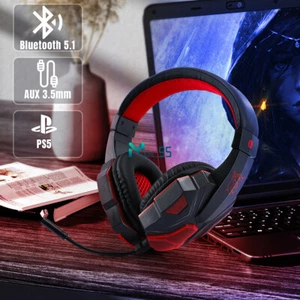 LED Wireless Gaming Headset MIC Gaming Headphones for PS5,PS4,PC,Switch,XBOX ONE - Picture 1 of 18