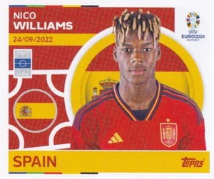 Autocollant Topps Euro 2024 Espagne ESP 15 Nico Williams - Photo 1/2