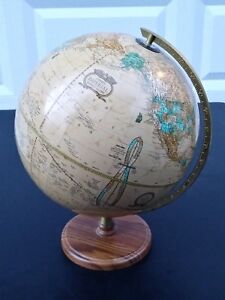 CRAM'S IMPERIAL WORLD GLOBE with Wood Base George F. Cram Made in USA