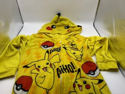 POKEMON Pikachu Pijama Talla 6/7 Una Pieza Manta Dormir Sudadera con Capucha Foto 1 de 4