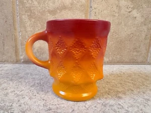 Fire King Coffee Cup in the Kimberly 319 pattern Orange to Red - Picture 1 of 3