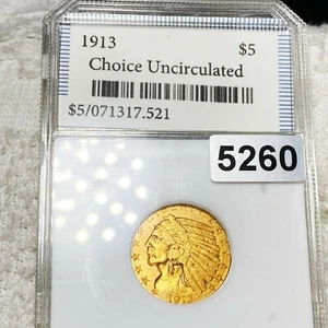 1913 $5 indian head half eagle gold coin in perfect  condition - Picture 1 of 2