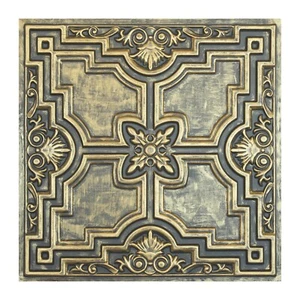 Plastic 3D ceiling tiles gray hotel decor wall panel PL16 ancient gold 10pcs/lot - Picture 1 of 23