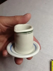 VERY RARE VINTAGE CREAMER AND SAUCER RESTAURANT QUALITY 2 COLOR STRIPES 11*1723c - Picture 1 of 8