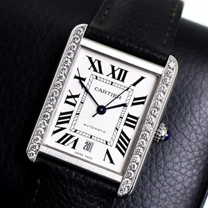 Cartier Tank Solo XL 3515 Natural Diamonds Added - Picture 1 of 8