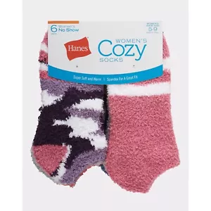 Calcetines deportivos Hanes® súper suaves de invierno acogedores difusos NO SHOWS --6 pares - Imagen 1 de 11