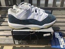 AIR JORDAN XI 11 RETRO LOW WHITE SNAKESKIN NAVY SIZE 11.5 2001 RARE VINTAGE