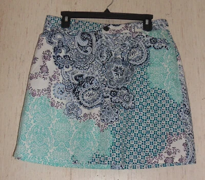 NUEVO PANTALÓN CORTO MUJER CROFT & BARROW ELÁSTICO ESTAMPADO FLORAL Y PAISLEY TALLA 10 Foto 1 de 3