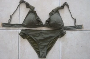 SHIWI Bikini Gr. 38 Khaki silbrig - Neu - - Bild 1 von 3