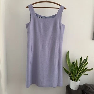 Moschino Lilac Dress Cheap Chic Boucle Purple Square Shift UK 12 Pocket IT44 10 - Picture 1 of 11