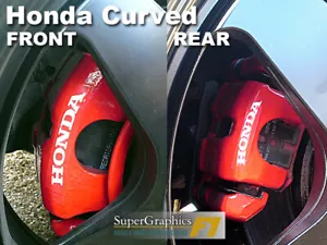 Brake Caliper sticker decal cut letters to fit Honda models CURVED x2 - Picture 1 of 1