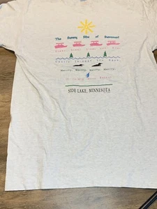 VTG FOTL XL T Shirt Single Stitch - Side Lake Minnesota - USA Made - Picture 1 of 9