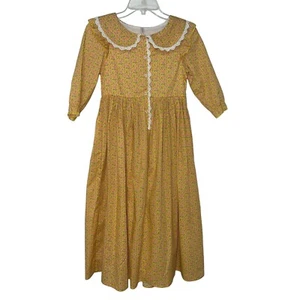 Pioneer Girl Colonial Prairie Dress Yellow Floral Sz 150 Girls US 12 New No Tags - Picture 1 of 18