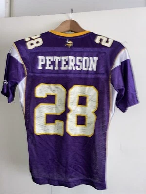 Camiseta deportiva 2008 Minnesota Vikings Adrian Peterson Reebok auténtica del equipo de la NFL para mujer S Foto 1 de 4
