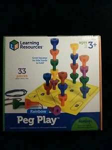 NEW! Learning Resources 33 Pieces Rainbow Peg Play age 3+ LER 0594-BOX #2450 - Picture 1 of 12