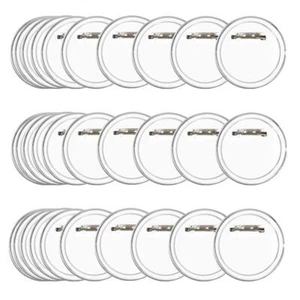 50Pcs 1.5 inch Acrylic Design Button Badge Clear Button Pin Badges Kit for DI... - Picture 1 of 4