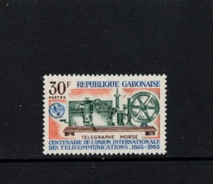 Gabón 1965 ITU Morse Telegraph montado sin montar o nunca montado Scott 180 - Imagen 1 de 1