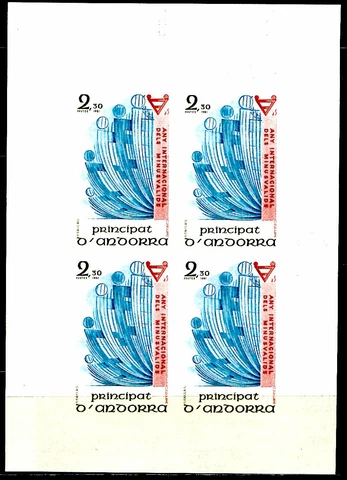 Andorra Not Indented Yvert 299 Disabled Rights 1981 Bloc Of 4 Value 74 Euros Cover