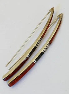 Retired Silpada Sterling Silver Coral & Wood Inlay Threader Wire Earrings W1422 - Picture 1 of 12