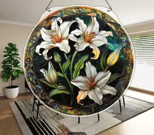 Charming Floral Flower 3 SunCatcher Home Decor Window Hanging Decorative Gift - Picture 1 of 4