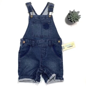Genuine Kids Toddler Size 4T Dark Blue Denim Short Overalls - NWT - Picture 1 of 5