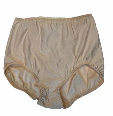 Calcinha Henson Kickernick Vintage Bege Controle de Barriga Tamanho G Fabricada nos EUA - Imagem 1 de 4
