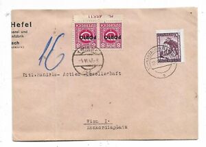 AUSTRIA 1947s COVER FROM SCHWARZACH/PAID 10 G+16 G TAX-POSTHORN-CASTLE-OVERPRINT