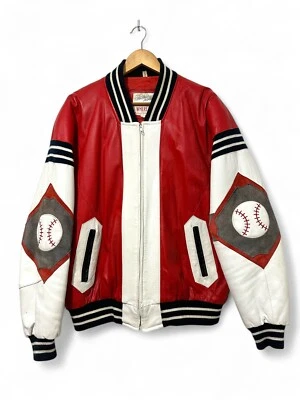 Men's 1991 Vintage Michael Hoban Leather Bomber Varsity Jacket Sz L - Image 1 of 4