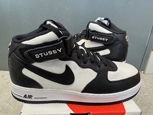 Nike X Stussy Air Force 1 '07 Mid SP Black Size 10.5 - Picture 1 of 6