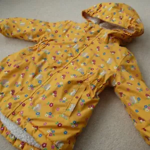 Jojo Maman Bebe COAT 12-18m Borg Lined Shower Resistant WOODLAND Hedgehog PARKA - Picture 1 of 24